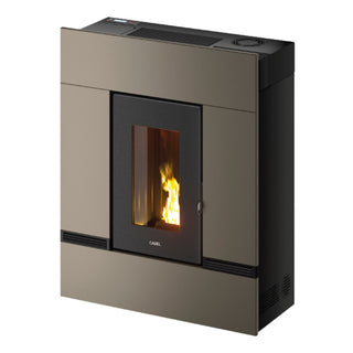 Stufa a pellet Cadel Mithos Plus 12 PS 12 kW ad aria canalizzata - WiFi Light bronze