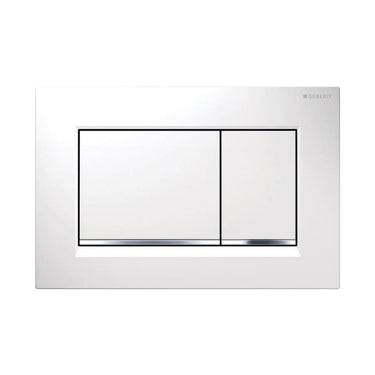 Placca Geberit Sigma 30 bianca per risciacquo a due quantità