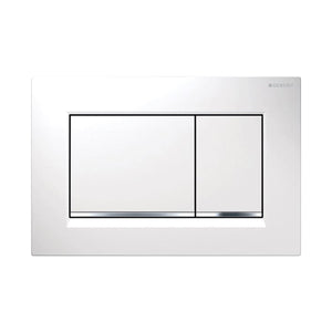 Placca Geberit Sigma 30 bianca per risciacquo a due quantità