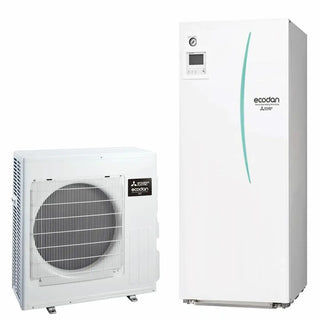 Pompa di calore aria acqua Mitsubishi Electric Ecodan 7,5 kW splittata con Hydrotank 200 lt R32 Inverter A++ Mitsubishi Electric