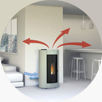 Stufa a pellet CADEL Cristal 7 kW bianca ad aria con wifi
