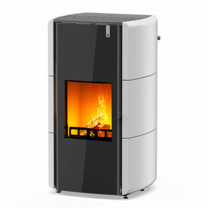 Stufa Policombustibile Girolami Edge 14 15 kW Idro con kit a.c.s. - bianco