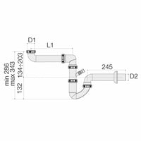 Sifone Valsir autopulente salvaspazio per lavello singolo Valsir