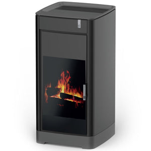Stufa policombustibile Girolami Furni 22 nera 21 kW idro + kit acs