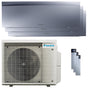 Condizionatore Daikin Emura 3 trial split 7000+7000+15000 BTU inverter A++ wifi unità esterna 5 kW Silver Daikin