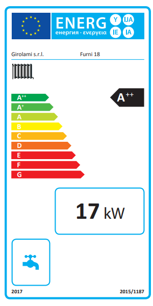 Stufa policombustibile Girolami Furni 18 bordeaux 17 kW idro + kit acs