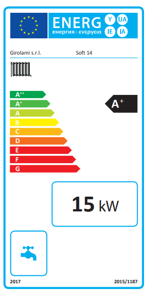 Stufa policombustibile Girolami Soft 14 avorio 15 kW idro + kit acs