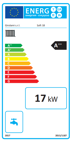 Stufa policombustibile Girolami Soft 18 bordeaux 18 kW idro + kit acs