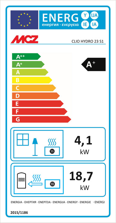 Stufa a pellet MCZ Clio Hydro 23 S1 23 kW bianca ad acqua