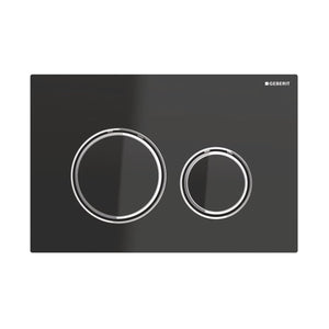 Placca Geberit Sigma 21 cromato nero per risciacquo a due quantità
