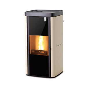 Stufa policombustibile Girolami Soft 22 avorio 21 kW idro + kit acs
