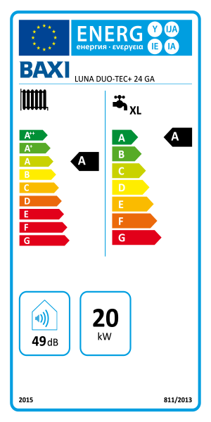 Caldaia  Baxi murale Luna Duo-tec+ a condensazione camera stagna 24ga 20kW metano