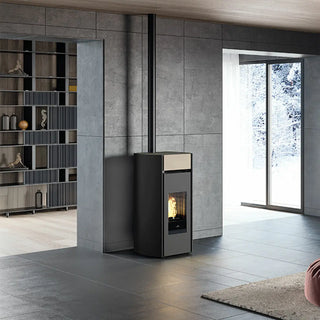 Stufa a pellet Edilkamin Myrna Q Plus cipria 12 kW aria canalizzata wifi Edilkamin