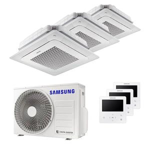 Condizionatore Samsung Cassetta Windfree 4 vie trial split 7000+7000+7000 BTU inverter A+++ unità esterna 5,2 kW