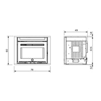 Kit caricamento pellet a cassetto frontale per inserto EK63 Pellek80 e Pellek110+ EVO2 - cornice rettangolare EK63