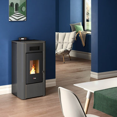 Stufa a pellet Cadel River Idro 16 ad acqua 16,1 kW WiFi Antracite