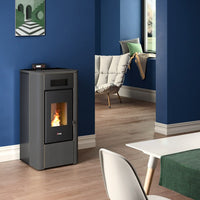 Stufa a pellet Cadel River Idro 23 ad acqua 22,4 kW WiFi Antracite