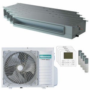 Condizionatore Hisense Canalizzabile ADT quadri split 9000+9000+9000+12000 BTU inverter A++ unità es