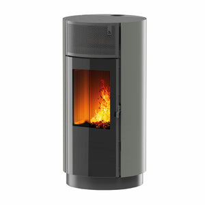 Stufa policombustibile Girolami Round 9 9 kW ad aria WiFi Grigio