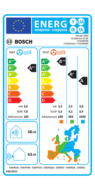 Condizionatore Bosch Climate 3200i 35 WE 12000 BTU R32 Inverter A++