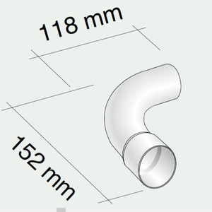Curva 90° per tubo ø 35 mm m/f (bianco)