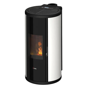 Stufa a pellet Cadel Sound 5 UP 5,5 kW ad aria WiFi Bianco
