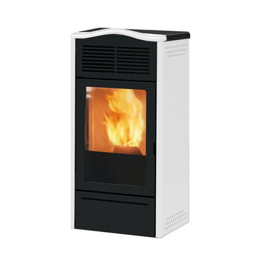 Stufa a pellet Italiana Camini Piro2 7 kW ad aria bianco opaco Italiana Camini