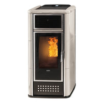 Stufa a pellet Klover Belvedere 28  23,7 kW  acqua+aria+kit acs avorio Klover