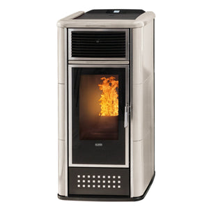 Stufa a pellet Klover Belvedere 28  23,7 kW  acqua+aria+kit acs avorio Klover