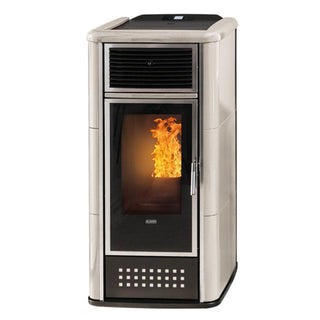 Stufa a pellet Klover Belvedere 28  23,7 kW  acqua+aria+kit acs avorio Klover