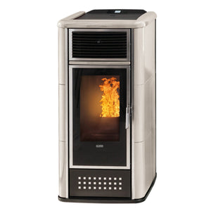 Stufa a pellet Klover Belvedere 28  23,7 kW  acqua+aria+kit acs avorio