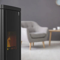 Stufa policombustibile Girolami Soft 18 nera 18 kW idro + kit acs Girolami