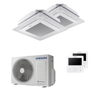 Condizionatore Samsung Cassetta Windfree 4 vie dual split 9000+12000 BTU inverter A+++ unità esterna 5,0 kW Samsung