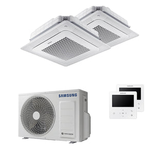 Condizionatore Samsung Cassetta Windfree 4 vie dual split 9000+12000 BTU inverter A+++ unità