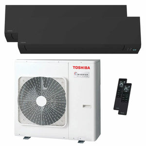 Condizionatore Toshiba SHORAI Edge Black dual split 12000+18000 BTU inverter A+++ wifi unità esterna 8 kW Toshiba
