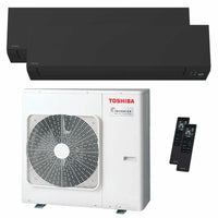 Condizionatore Toshiba SHORAI Edge Black dual split 12000+18000 BTU inverter A+++ wifi unità esterna 8 kW Toshiba
