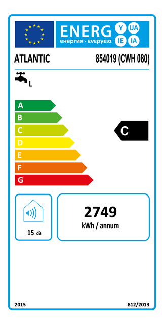 Scaldabagno termo elettrico Combi MG 80 Atlantic 80 litri verticale  allacci a destra garanzia 2 anni