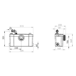 Trituratore WC SFA Saniplus UP - per bagno completo