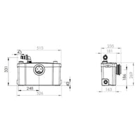 Trituratore WC SFA Saniplus UP - per bagno completo Sanitrit Sfa