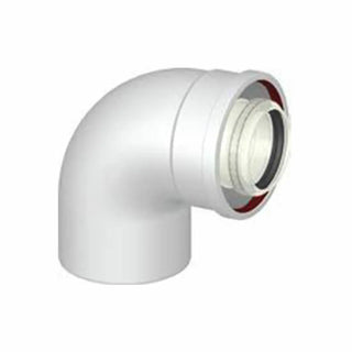 Curva coassiale universale 87° ø 60/100 m/f per scarico fumi caldaia a condensazione Stabile