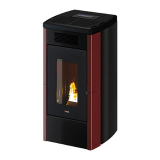 Stufa a pellet Cadel Atena Plus 14 ad aria canalizzata 14 kW - WiFi MAIOLICA ROSSO Cadel