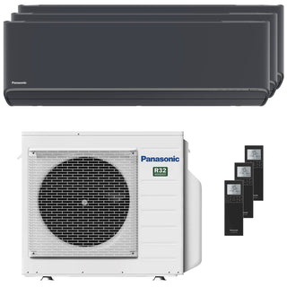 Condizionatore Panasonic Etherea trial split 9000+9000+9000 BTU inverter A+++ wifi unità esterna 5.2 kW grigio grafite