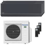 Condizionatore Panasonic Etherea trial split 9000+12000+12000 BTU inverter A+++ wifi unità esterna 5.2 kW grigio grafite Panasonic