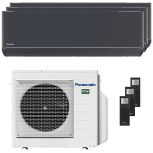 Condizionatore Panasonic Etherea trial split 9000+9000+12000 BTU inverter A+++ wifi unità esterna 5.2 kW grigio grafite