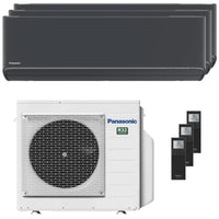 Condizionatore Panasonic Etherea trial split 9000+9000+9000 BTU inverter A+++ wifi unità esterna 5.2 kW grigio grafite Panasonic