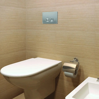 Placca doppio tasto OLI PLAIN Cromato Satinato OLI