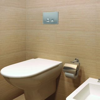 Placca doppio tasto OLI PLAIN Cromato Satinato