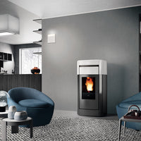 Stufa a pellet Edilkamin Vyda2 H 18 Up 19,2 kW Idro WiFi Bianco Opaco