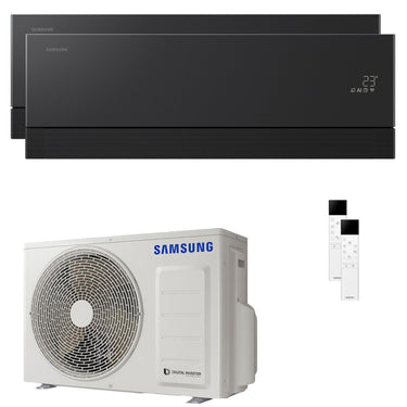 Condizionatore Samsung WindFree Première Plus dual split 7000+12000 BTU inverter A+++ wifi unità esterna 4 kW Soapstone Charcoal