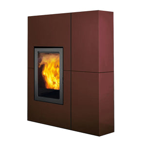 Stufa a pellet Edilkamin Blade2 12 Up bordeaux 12 kW aria canalizzabile wifi